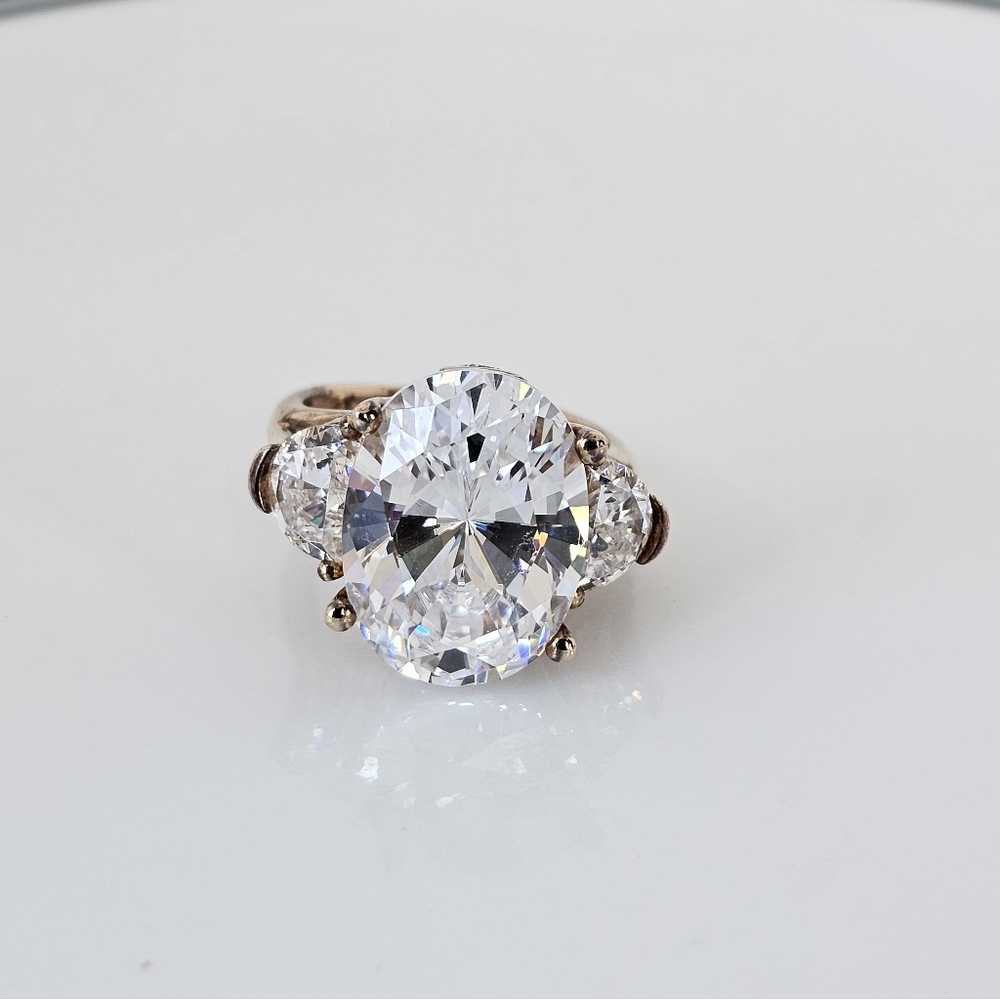 Victoria Wieck Vintage Real Quartz Ring Gold Vermeil Size 8! RARE - Picture 3 of 11